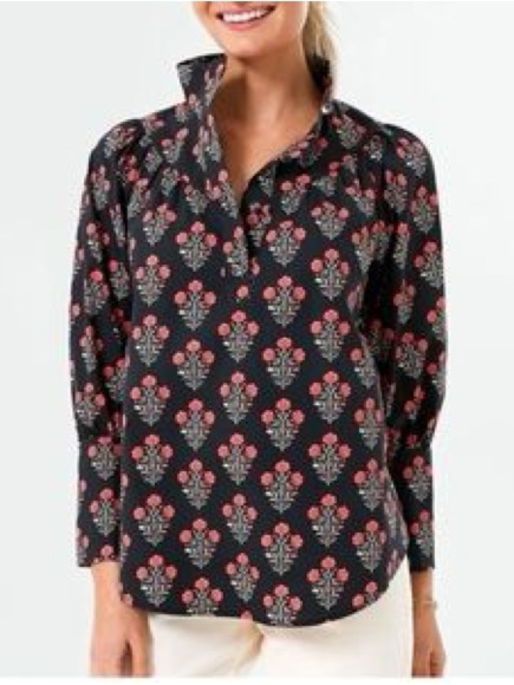 Tuckernuck Floral Mock Neck Long Sleeve Top preppy chic dainty feminine kmj twp - Picture 7 of 7